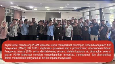 Kejati Sulsel Mitigasi Potensi Korupsi BUMD, Gelar Penerangan Hukum Di PDAM Makassar
