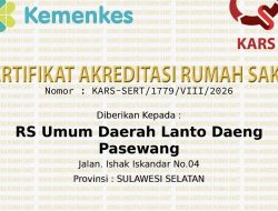 RSUD Lanto Daeng Pasewang Raih Akreditasi Tingkat Utama dari KARS