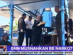 BNN Sulsel Musnahkan 3 Kg Narkotika, Kokain 2 Kg Berawal dari Temuan Warga di Selayar