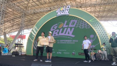 Gold Run Pegadaian Makassar Bertabur Hadiah Emas, 1.500 Pelari Bikin Karebosi Semarak